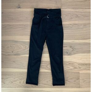 H&M High-Waisted with fold-over Women’s Black Belted Pants, size 10